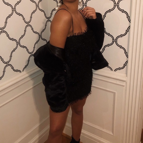 Black Fringe Sparkly Dress - Picture 1 of 5